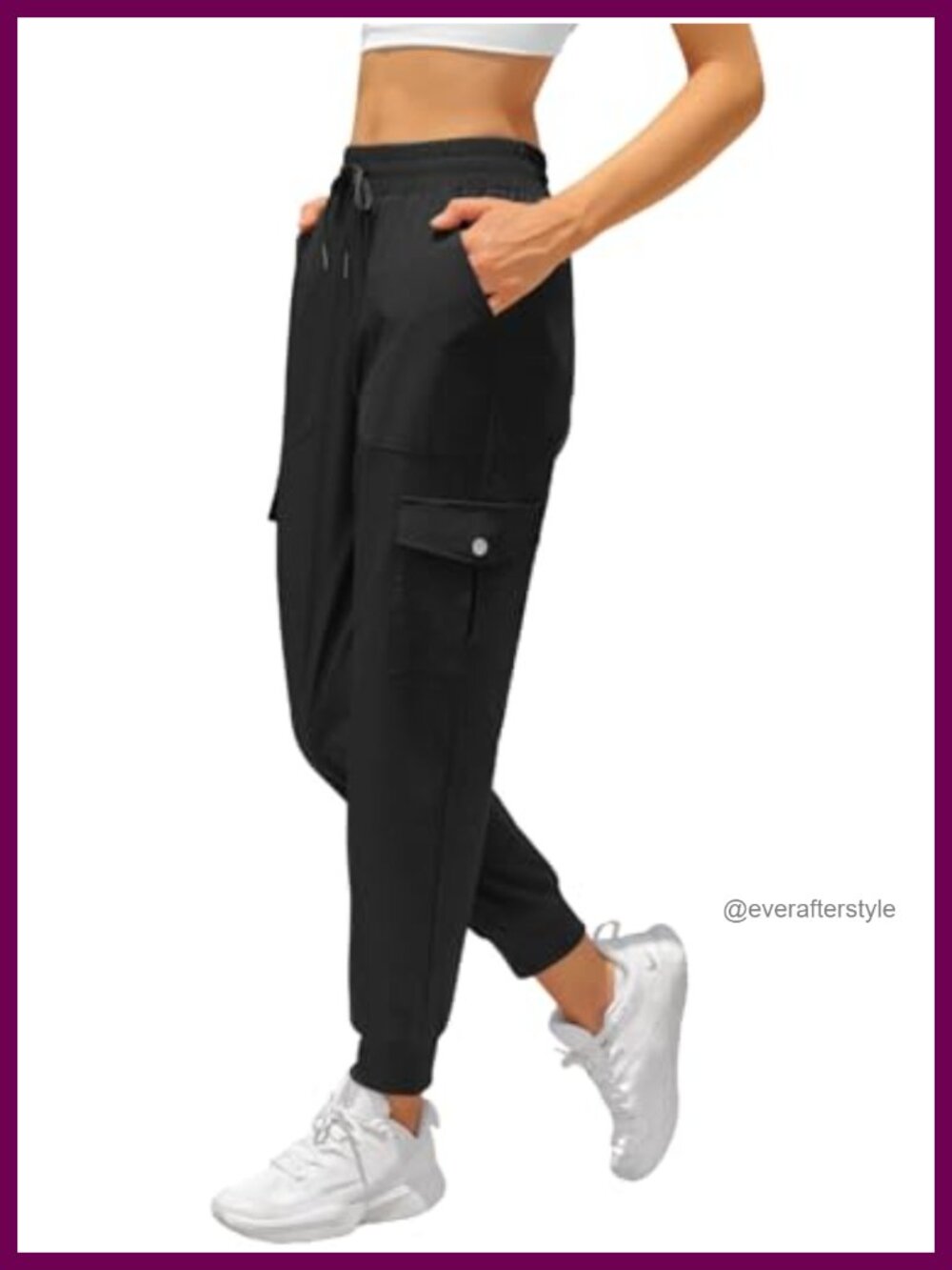 High Waisted Cargo Pants for Women Hiking Athletic Joggers with Pockets